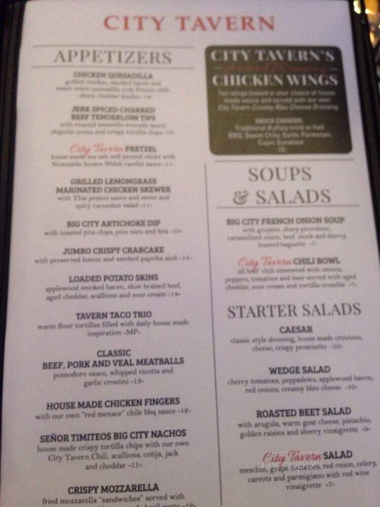 City Tavern Victor - Victor, NY menu_pic