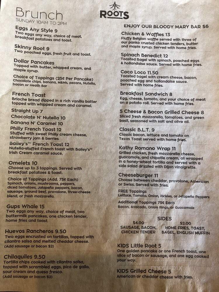 Roots - East Norriton, PA menu_pic