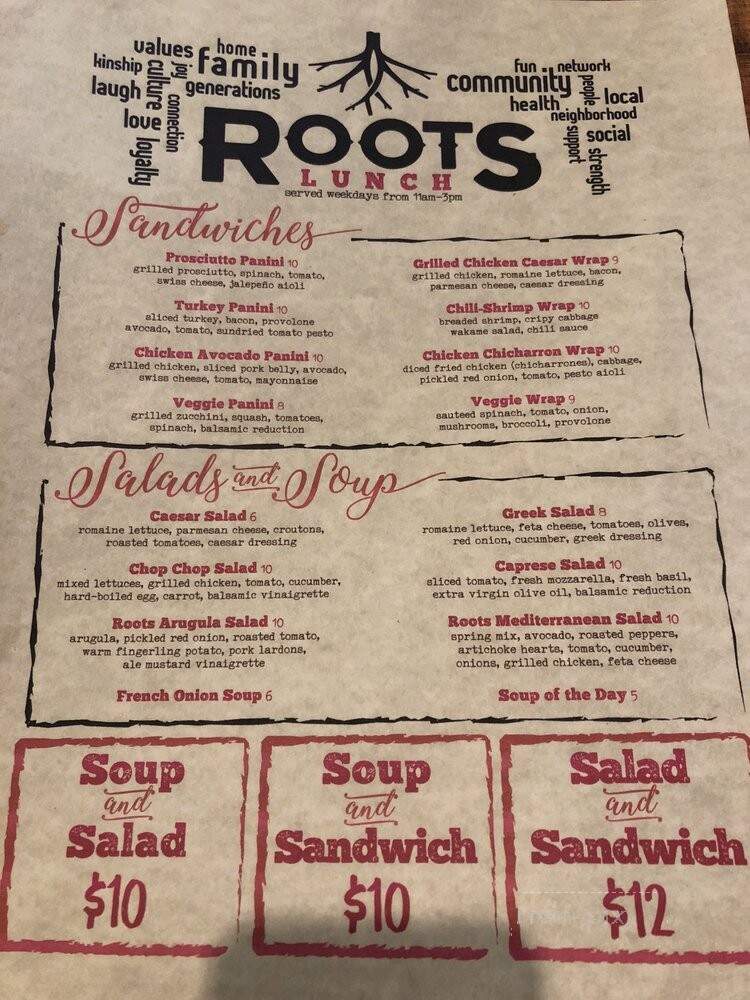Roots - East Norriton, PA menu_pic