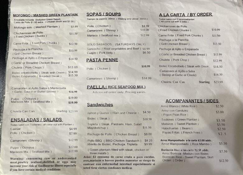 JS El Coqui Is Here - Homestead, FL menu_pic