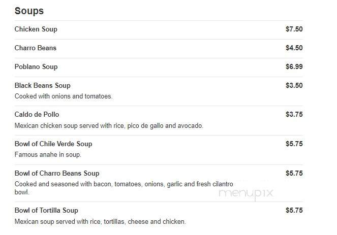 Ranchero - Hampton, GA menu_pic