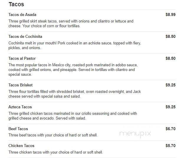 Ranchero - Hampton, GA menu_pic