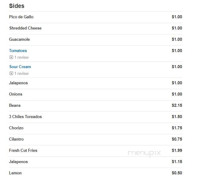 Ranchero - Hampton, GA menu_pic