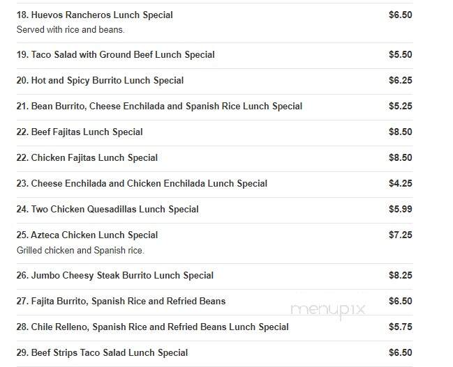 Ranchero - Hampton, GA menu_pic
