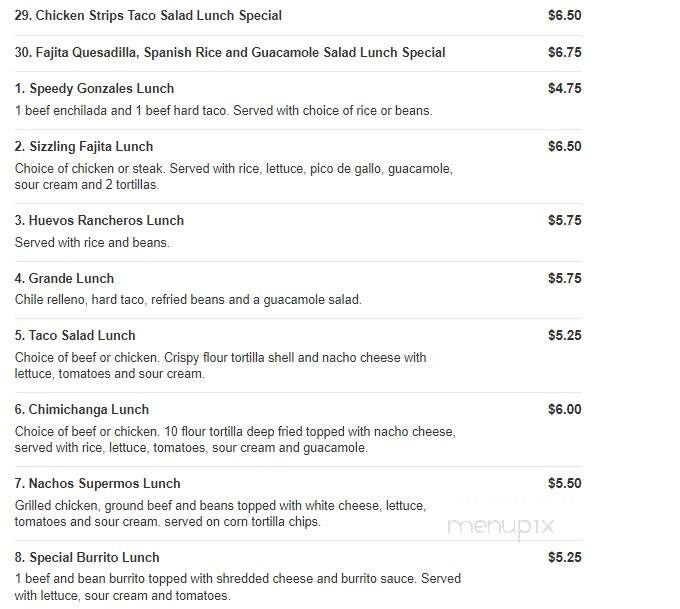 Ranchero - Hampton, GA menu_pic