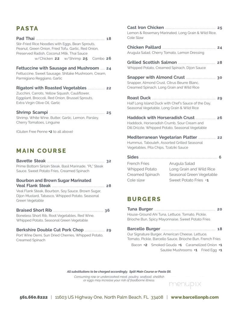 Barcello - North Palm Beach, FL menu_pic