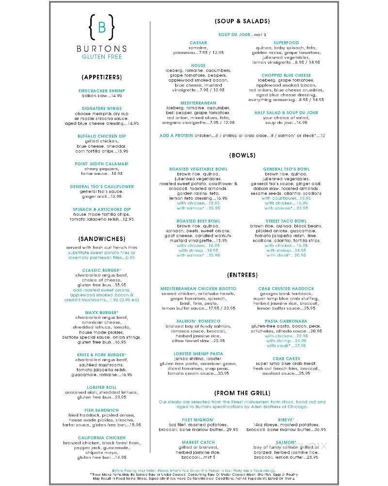 Burtons Grill & Bar of Shrewsbury - Shrewsbury, MA menu_pic