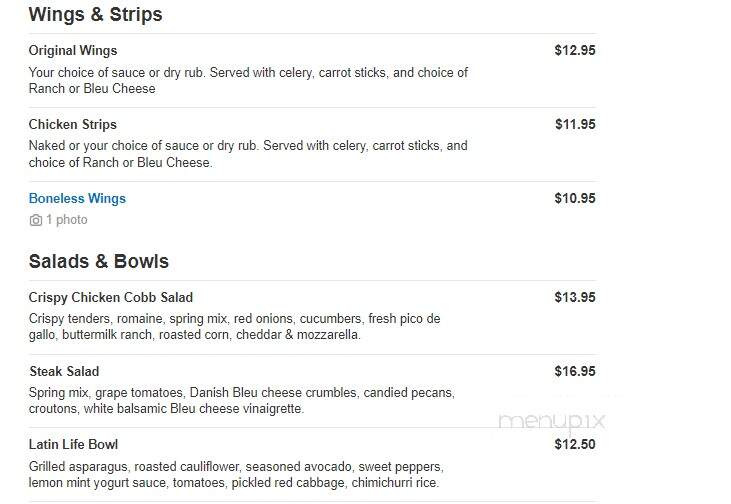Dave & Buster's - Columbia, SC menu_pic