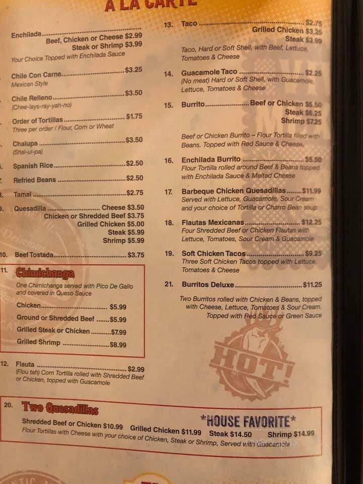 El Paso Mexican Grill - Lake Charles, LA menu_pic