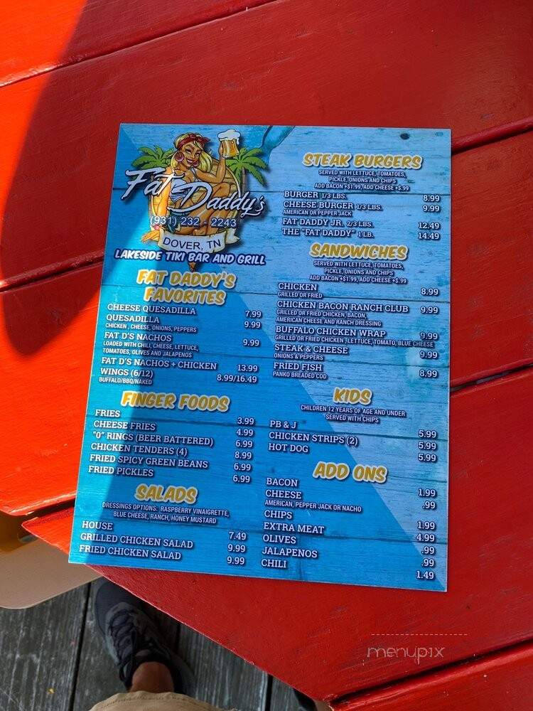Fat Daddy's Resort & Marina - Dover, TN menu_pic