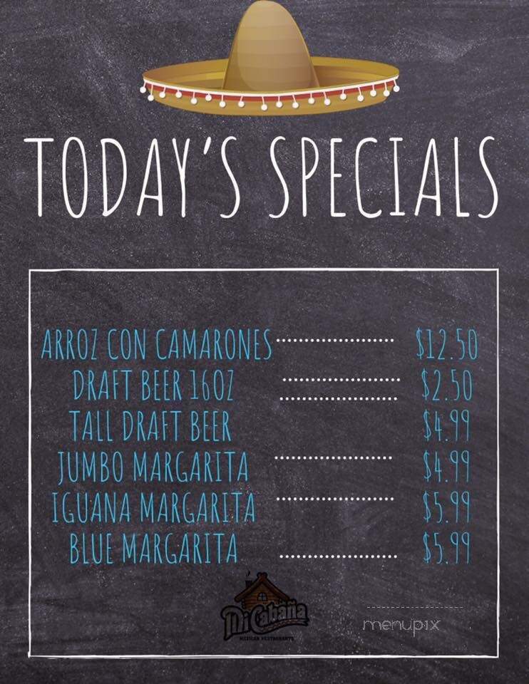 Mi Cabana Mexican Restaurant 7 - Greenville, NC menu_pic