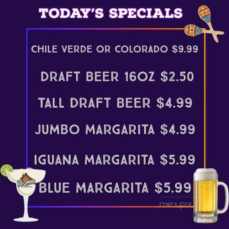 Mi Cabana Mexican Restaurant 7 - Greenville, NC menu_pic
