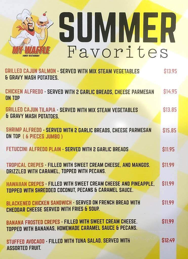 Mr. Waffles Family Restaurant - Crest Hill, IL menu_pic