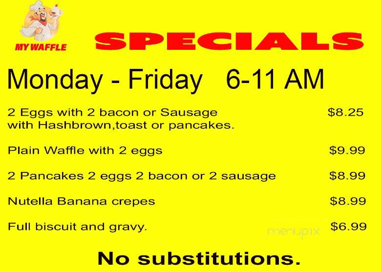 Mr. Waffles Family Restaurant - Crest Hill, IL menu_pic