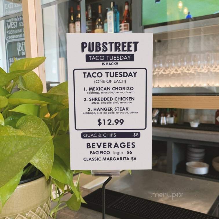 Pubstreet - Pleasantville, NY menu_pic