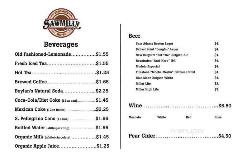 Sawmilly - Riverside, IL menu_pic