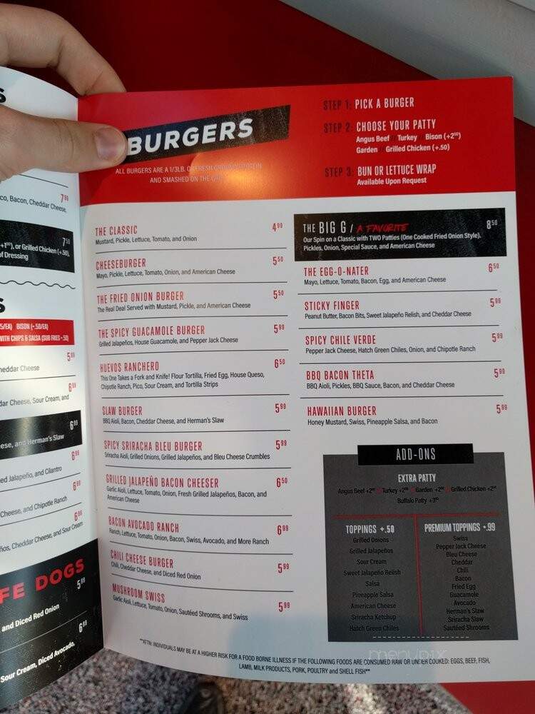 Smitty's Garage Burgers and Beer - Kansas City, MO menu_pic