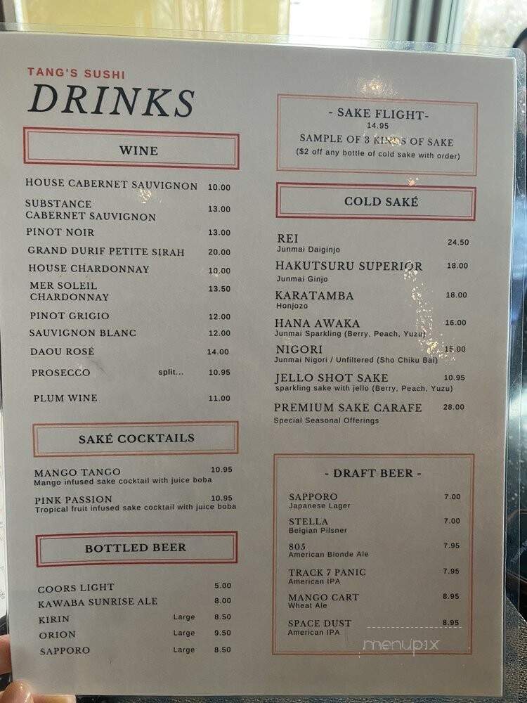 Tang's Sushi - Roseville, CA menu_pic