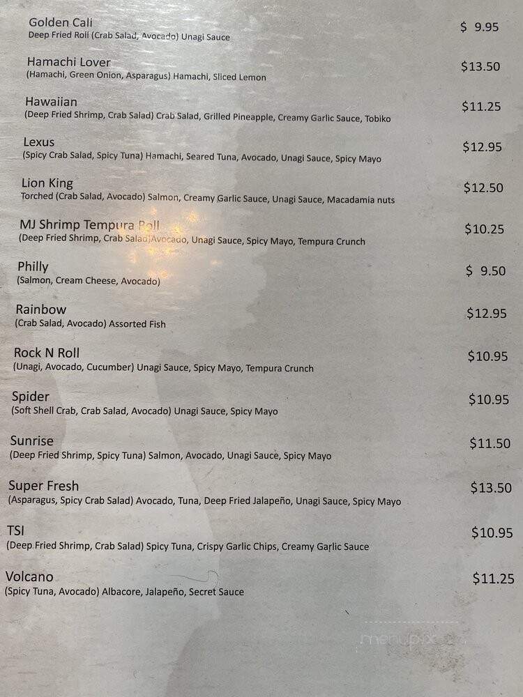 Tang's Sushi - Roseville, CA menu_pic