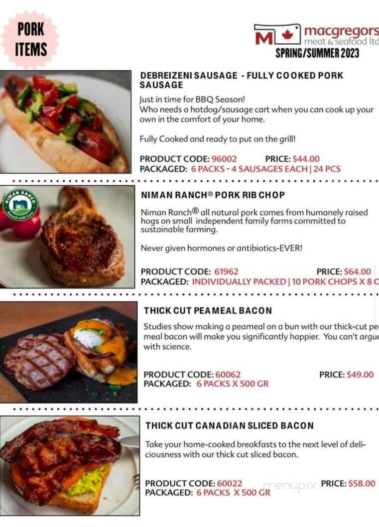 Bailey's Homestead - Keswick, ON menu_pic