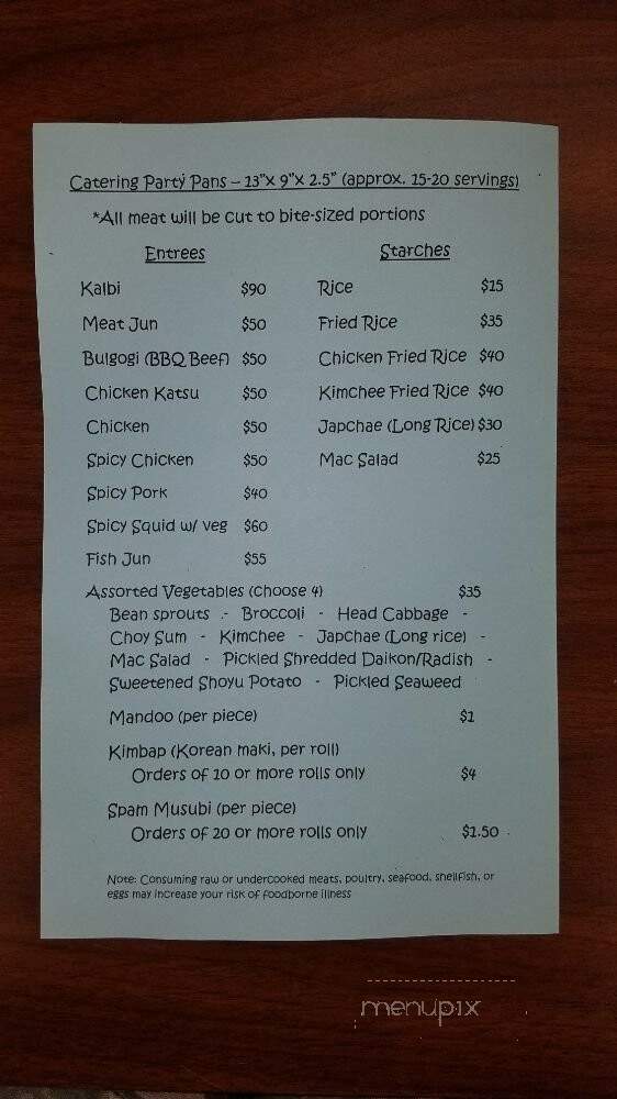 2 Moms Kitchen - Wahiawa, HI menu_pic