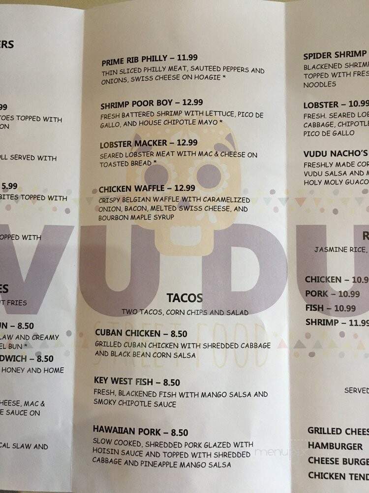 Vudu Street Food - New Richmond, WI menu_pic