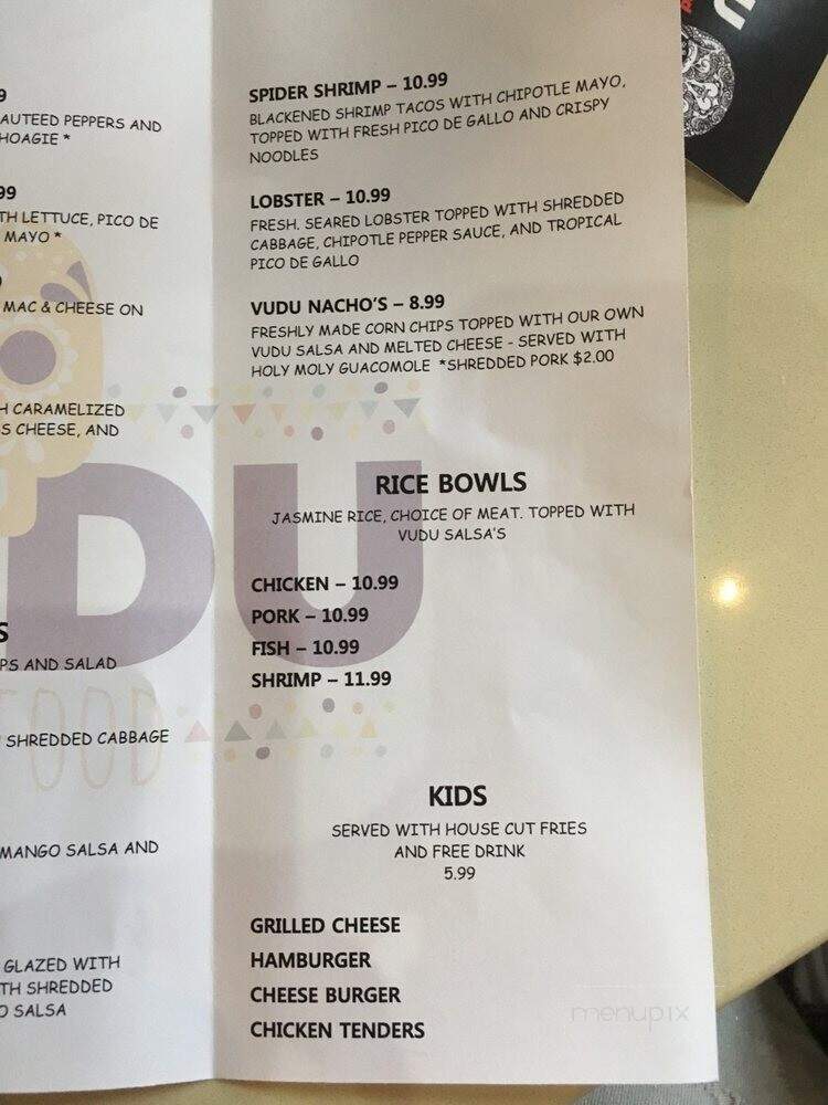 Vudu Street Food - New Richmond, WI menu_pic