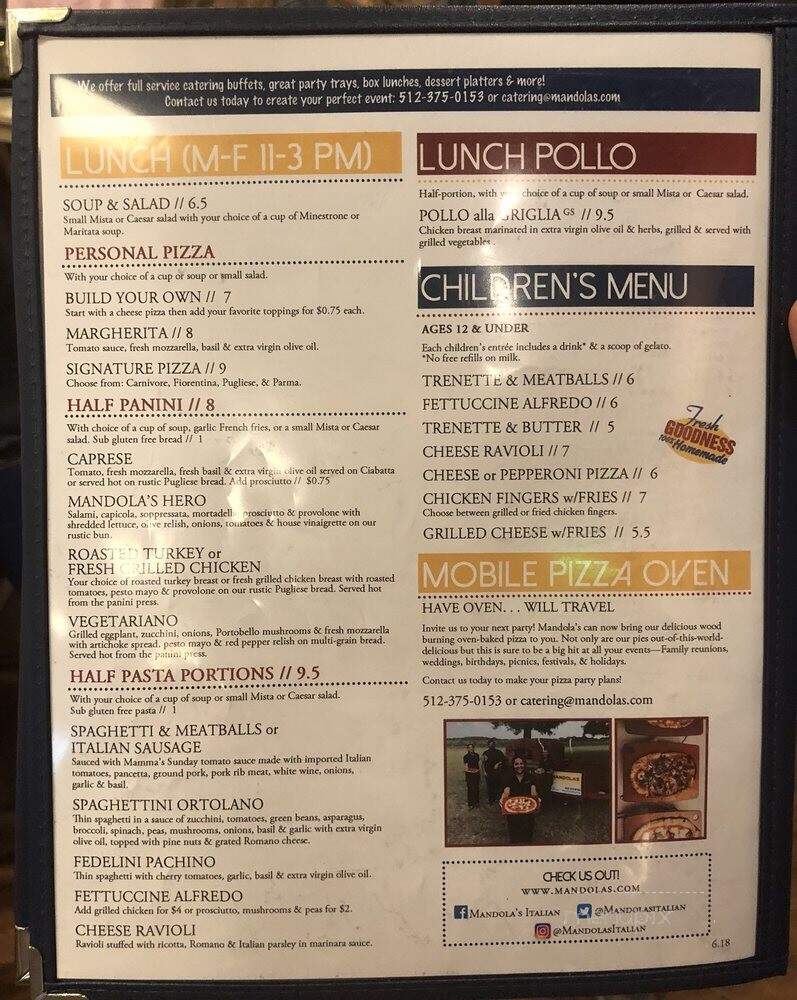 Mandola's Italian Kitchen - Cedar Park, TX