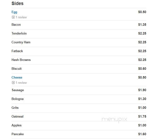 Mackies Restaurant - Bassett, VA menu_pic