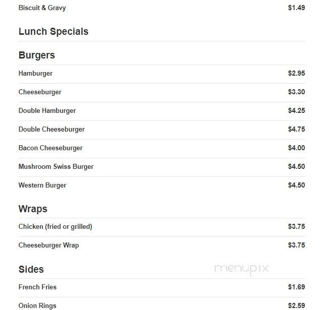 Mackies Restaurant - Bassett, VA menu_pic