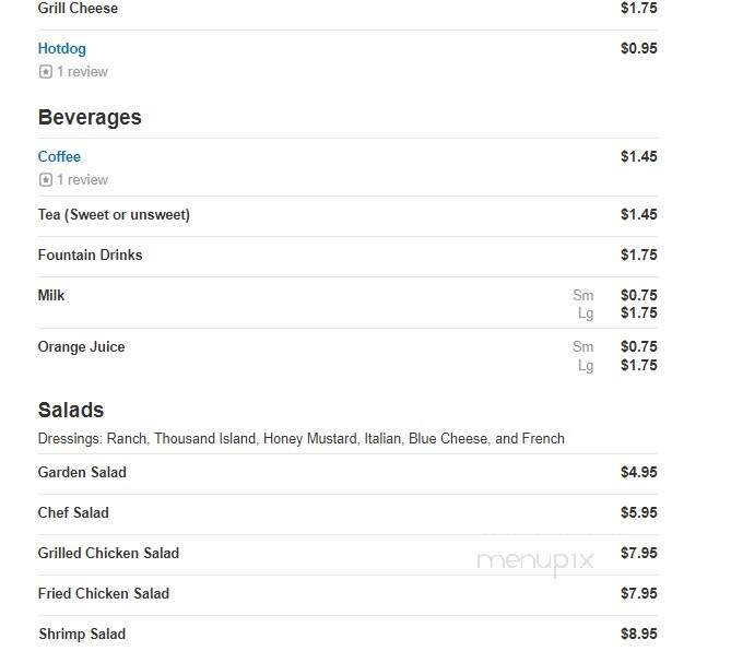Mackies Restaurant - Bassett, VA menu_pic