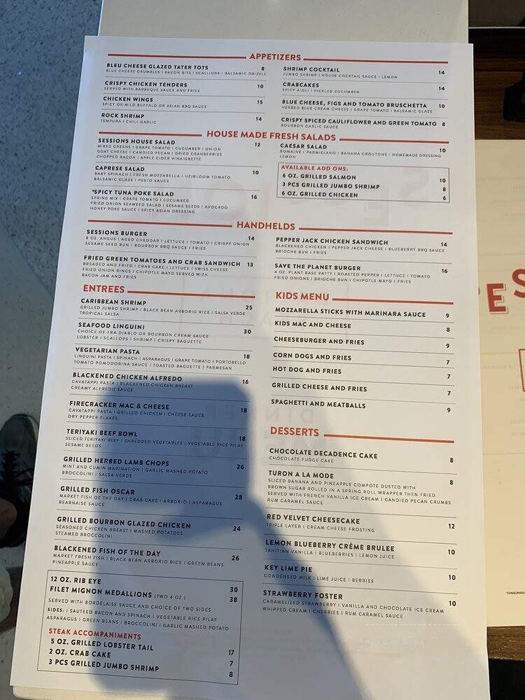 Sessions - Daytona Beach, FL menu_pic