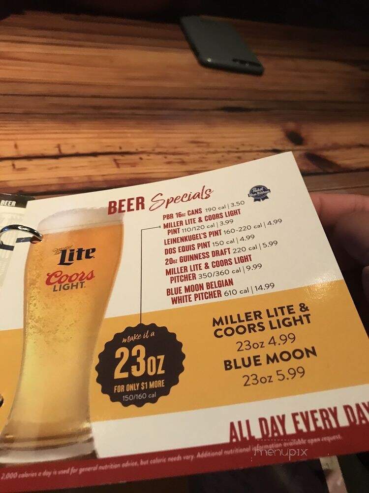 Miller's Ale House - Murfreesboro, TN menu_pic