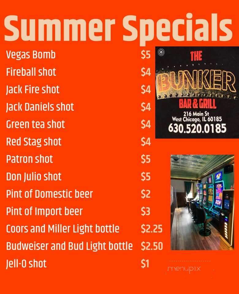 The Bunker Bar & Grill - West Chicago, IL menu_pic
