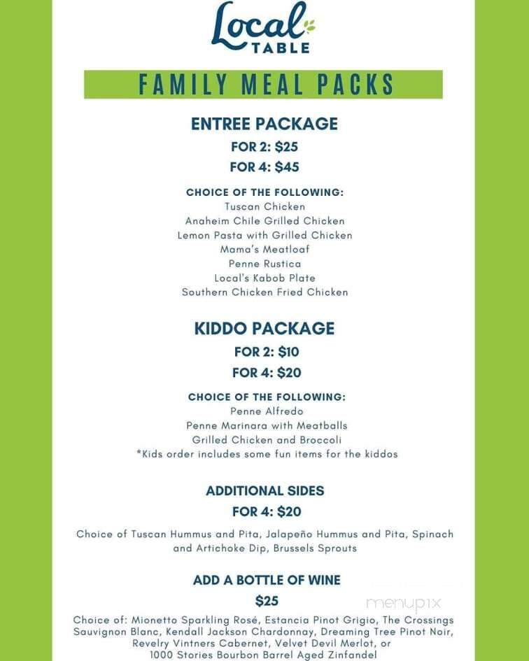 Local Table - Cypress, TX menu_pic