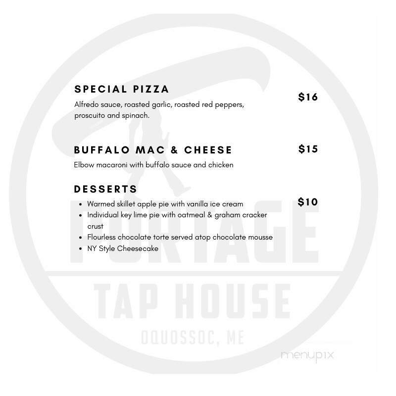 Portage Tap House - Rangeley, ME menu_pic