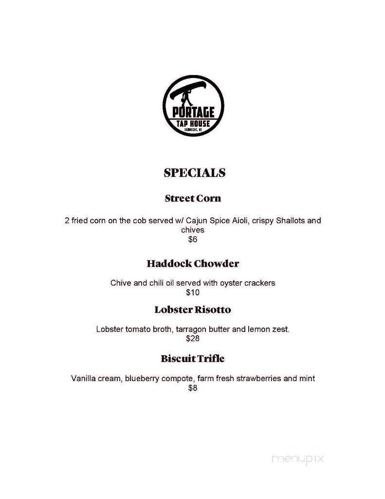 Portage Tap House - Rangeley, ME menu_pic