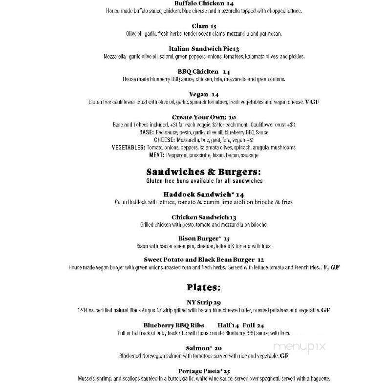 Portage Tap House - Rangeley, ME menu_pic