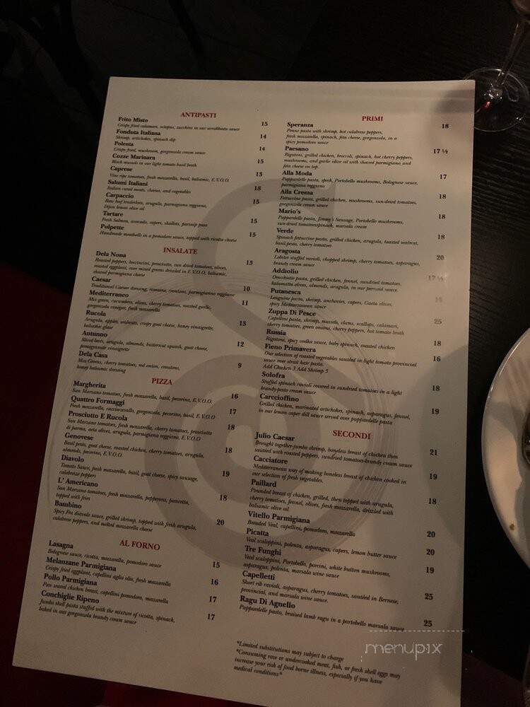 Speranza - Dallas, TX menu_pic