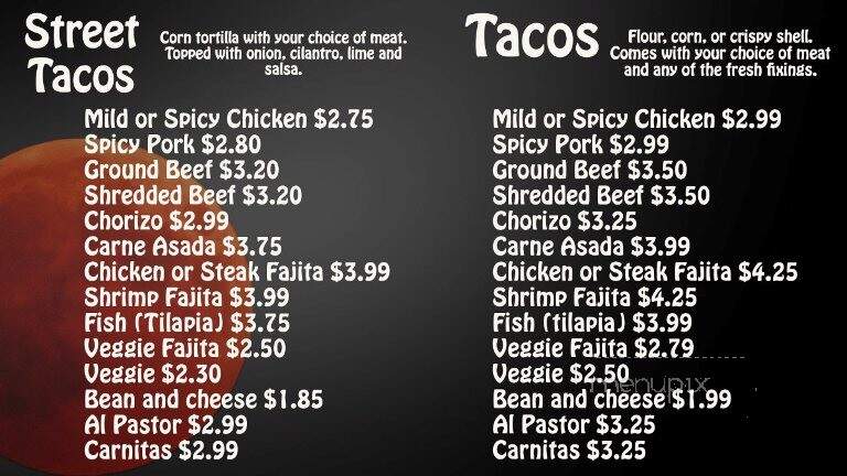 Red Luna Taco Factory - White Bear Lake, MN menu_pic