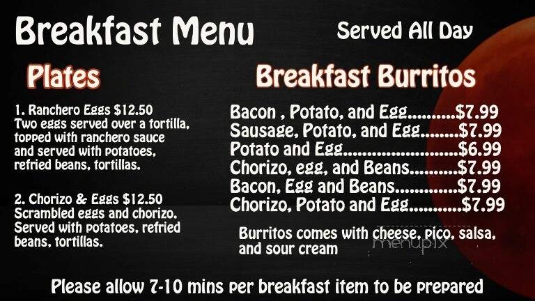 Red Luna Taco Factory - White Bear Lake, MN menu_pic
