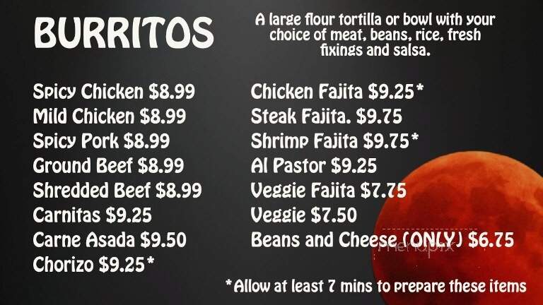 Red Luna Taco Factory - White Bear Lake, MN menu_pic