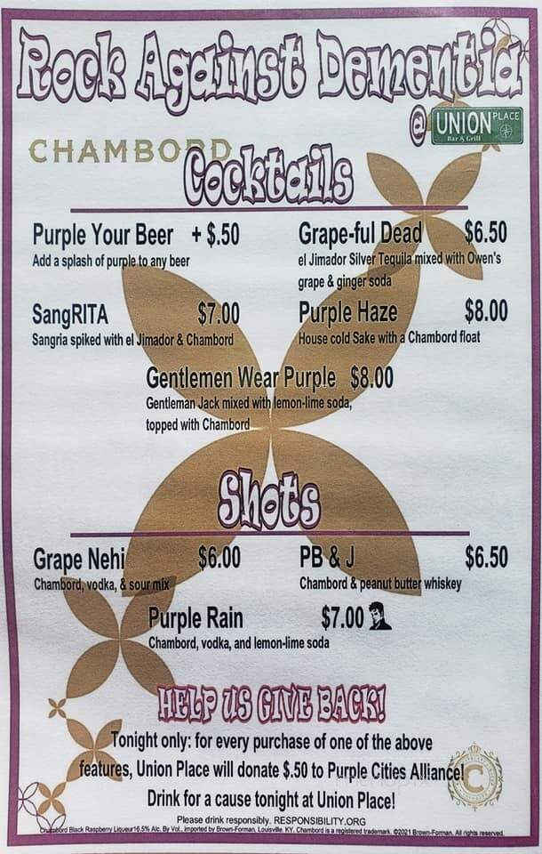 Union Place Bar and Grill - Knoxville, TN menu_pic