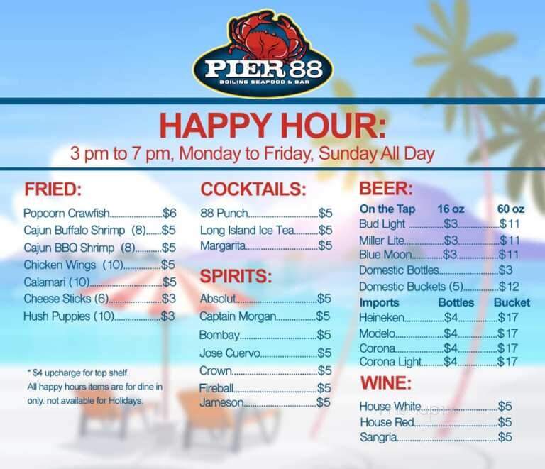Pier 88 Boiling Seafood & Bar - Huntsville, AL menu_pic