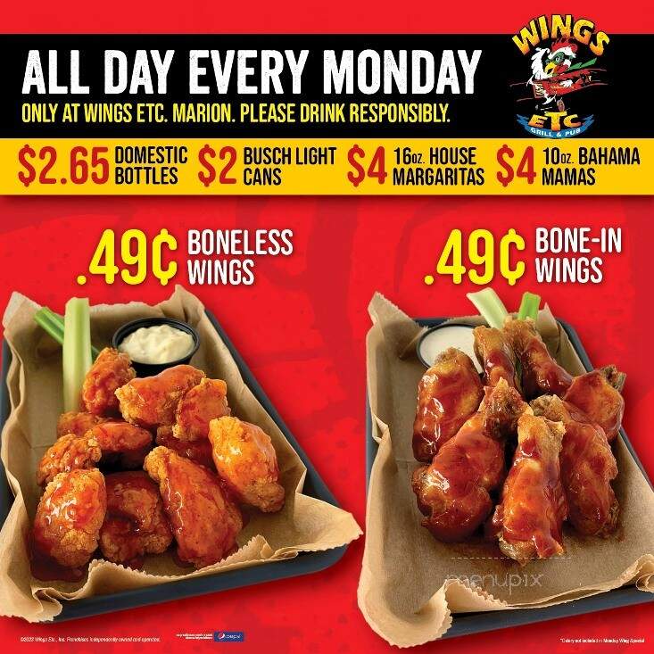 Wings Etc - Marion, IN menu_pic
