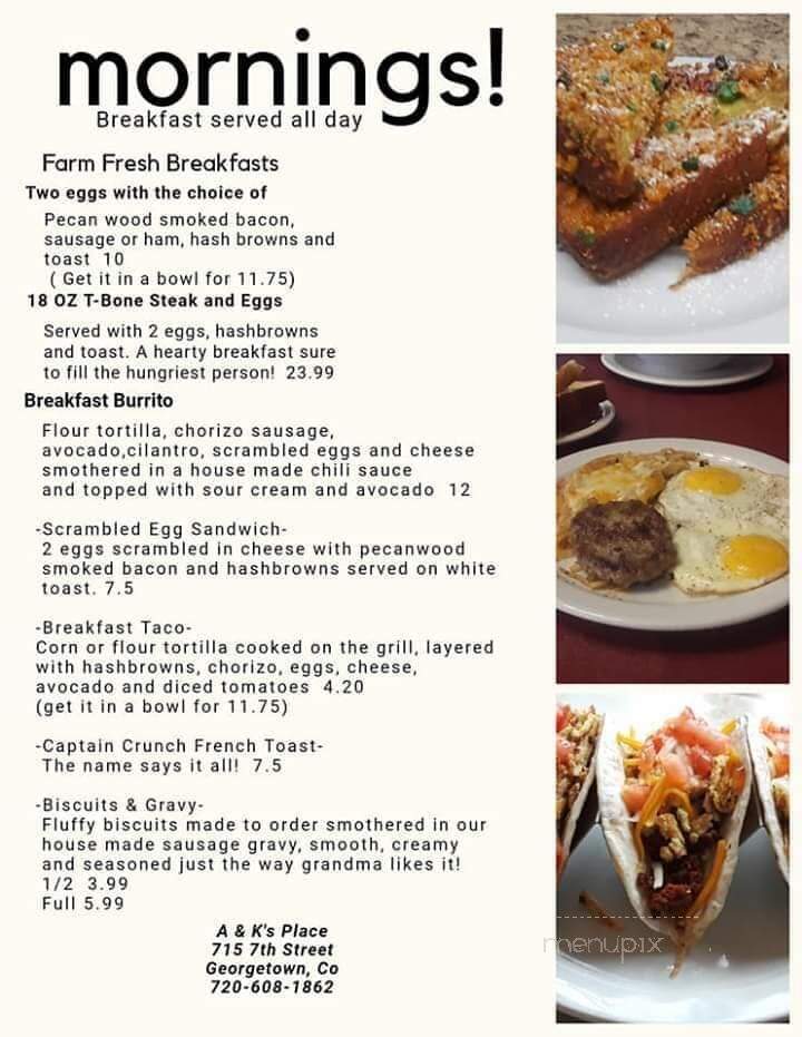 A&k's Place - Georgetown, CO menu_pic