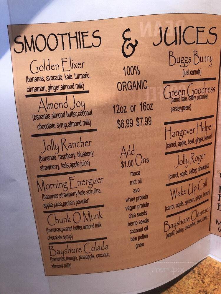 Bean To Cup Coffee Lounge - Naples, FL menu_pic