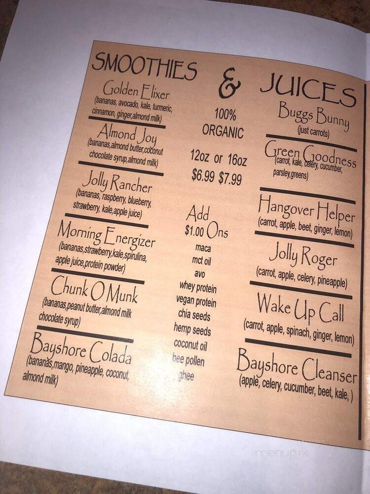 Bean To Cup Coffee Lounge - Naples, FL menu_pic
