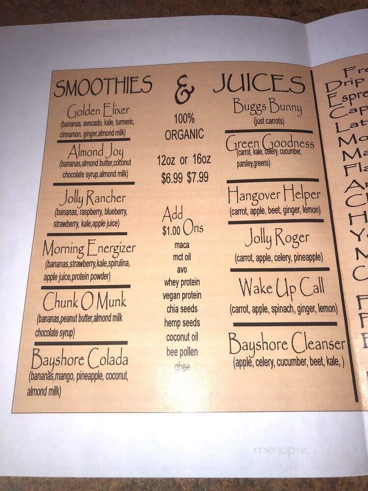 Bean To Cup Coffee Lounge - Naples, FL menu_pic