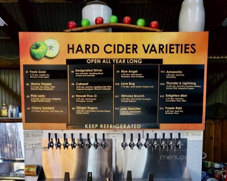 Hidden Star - Camino, CA menu_pic